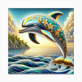 Dolphin In The Ocean 2 Canvas Print