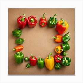 Peppers In A Circle Canvas Print