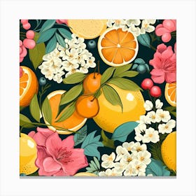 Fruits And Flowers Canvas Print