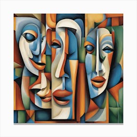 Faces Within Faces Cubism Style Canvas Print