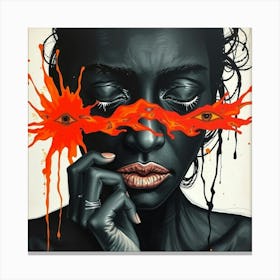 'Black Girl With Orange Eyes' Canvas Print