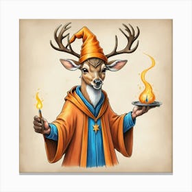 Deer Wizard Canvas Print