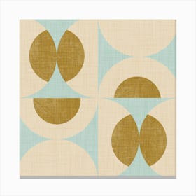 Retro Vintage Circle Fusion Mid Century Orbs Baby Blue 50s Geometric Canvas Print