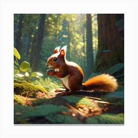 Squirrel In The Forest 417 Canvas Print