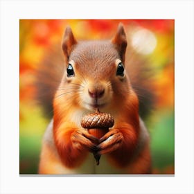 Squirrel In Autumn Canvas Print