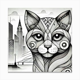 Rusty Spark City Cat Canvas Print