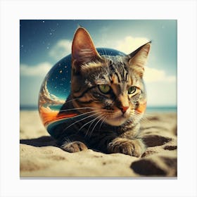 Cat In A Glass Ball Canvas Print