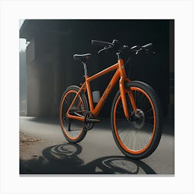 Orange Bicycle 1 Canvas Print
