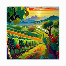 Firefly Beautiful Modern Lush Spanish Vinyard Landscape 56885 Canvas Print