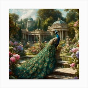 Palladian Peacock Canvas Print