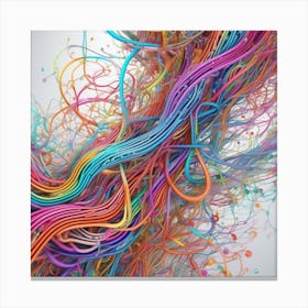 Abstract Colorful Wires 3 Canvas Print