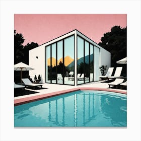 House With A Pool 1 Canvas Print