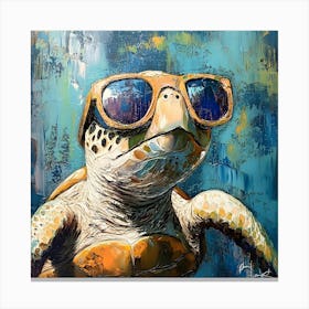 Sea Turtle In Sunglasses 9 Canvas Print