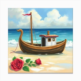 Roses On The Beach 15 Canvas Print