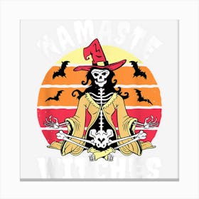 Namaste Witches Skeleton Shirt I Halloween Yoga Canvas Print