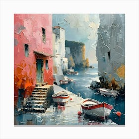 Boats In The Harbor, Abstract Expressionism, Minimalism, and Neo-Dada Canvas Print