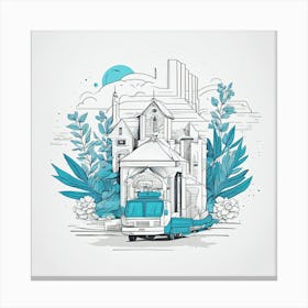 Illustration Of A House Canvas Print