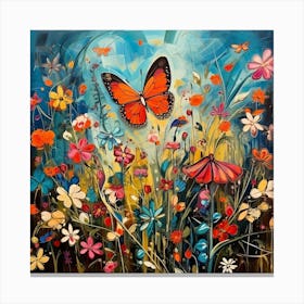 Butterfly In The Meadow 1 Canvas Print