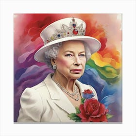 Elizabeth Platinum Jubilee Rainbow Art Print 2 Canvas Print