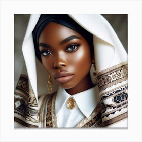 Black Woman In A Hijab Canvas Print