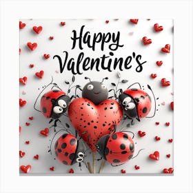 Ladybug Happy Valentine’s Day Canvas Print