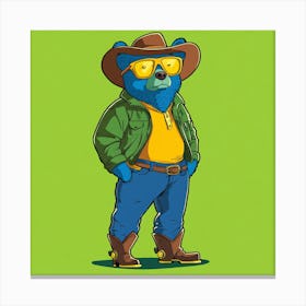 Creatai 24830 A Cartoon Style Anthropomorphic Blue Bear Stand 29c1fd39 30e4 4be7 Ae16 6b9a6f666146 1 Canvas Print