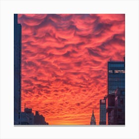 Sunset In New York City Canvas Print