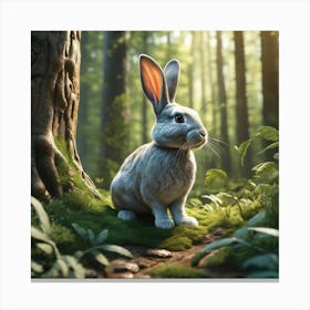 Rabbit In The Forest 110 Canvas Print