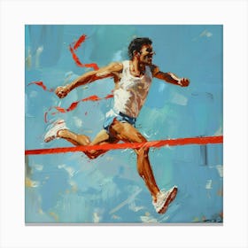 Runner At The Hurdles Canvas Print