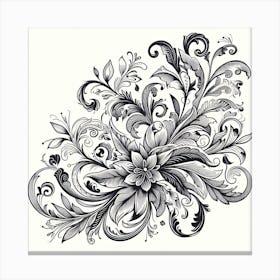 Floral Tattoo Design 2 Canvas Print