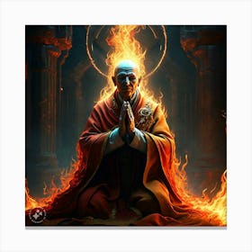 Monk On Fire Canvas Print