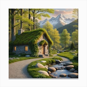 Cottage In The Woods 4 Canvas Print