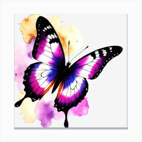 Butterfly On A Black Background 1 Canvas Print