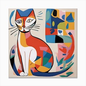 Cat Matisse Style Canvas Print