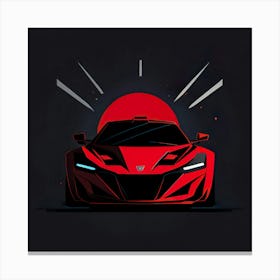 Car Red Artwork Of Graphic Design Flat (60) Canvas Print