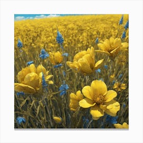 Field Of Yellow Flowers 46 Canvas Print