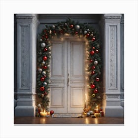 Christmas Door 175 Canvas Print