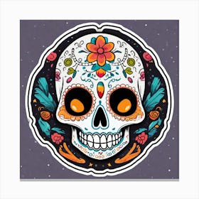 Day Of The Dead Skull 9 Canvas Print