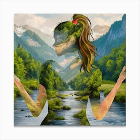 Woman In The Forest Canvas Print