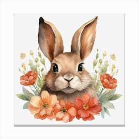 Bunny With Flowers 5 Canvas Print