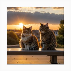 Sunset Cats Canvas Print