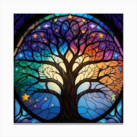 Tree Of Life stained glass 3 Canvas Print