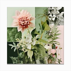 Collage Texture Photography Pictures Fonts Pastel Botanical Plants Layered Mixed Media Vi (2) Canvas Print