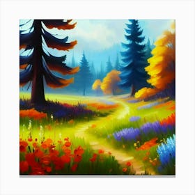 Magnificent forest meadows oil painting abstract painting art 12 Canvas Print