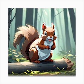 Squirrel In The Forest 19 Canvas Print