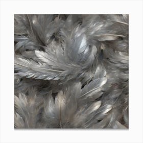 Silver Feathers Canvas Print