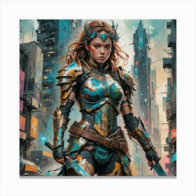 Warrior In Armor Canvas Print