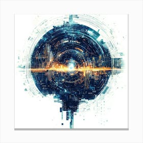 Futuristic City.Generated AI. Wall Art Print 15 Canvas Print