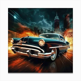 Classic Car In The City Canvas Print