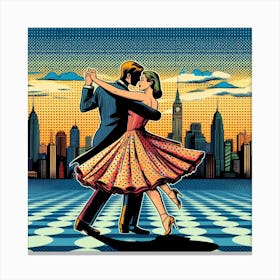 Waltz dance, pop art Canvas Print